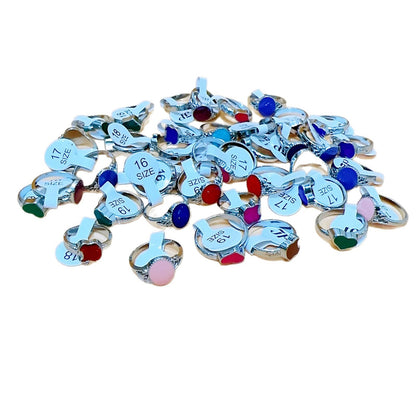 Colorful Oil Drop Love Heart Alloy Rings