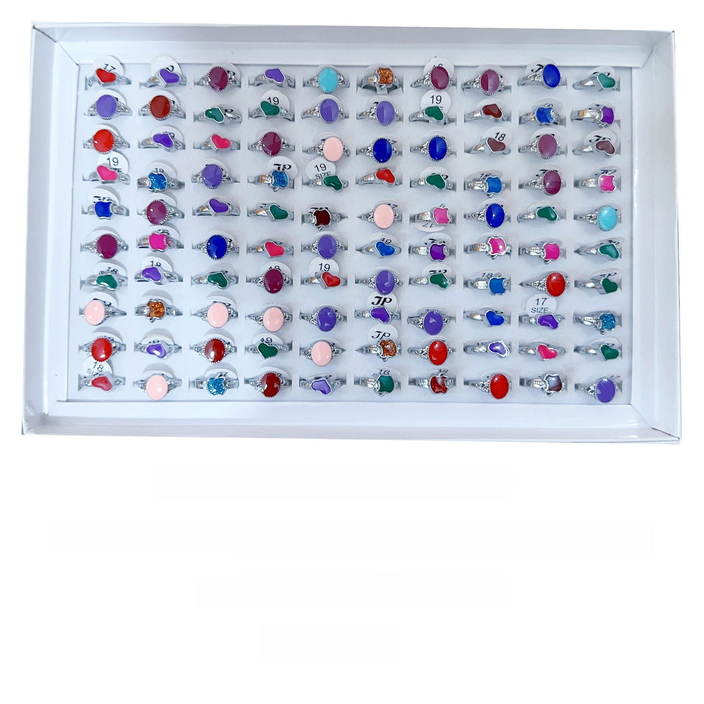 Colorful Oil Drop Love Heart Alloy Rings
