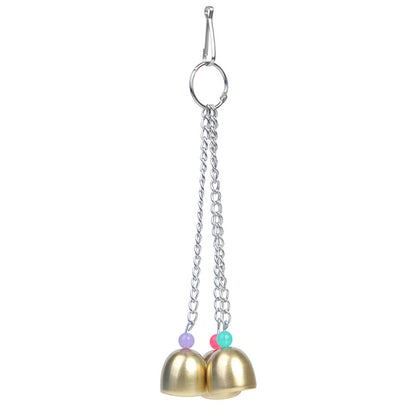 Colorful Parrot Bell Toy with Hanging Chain