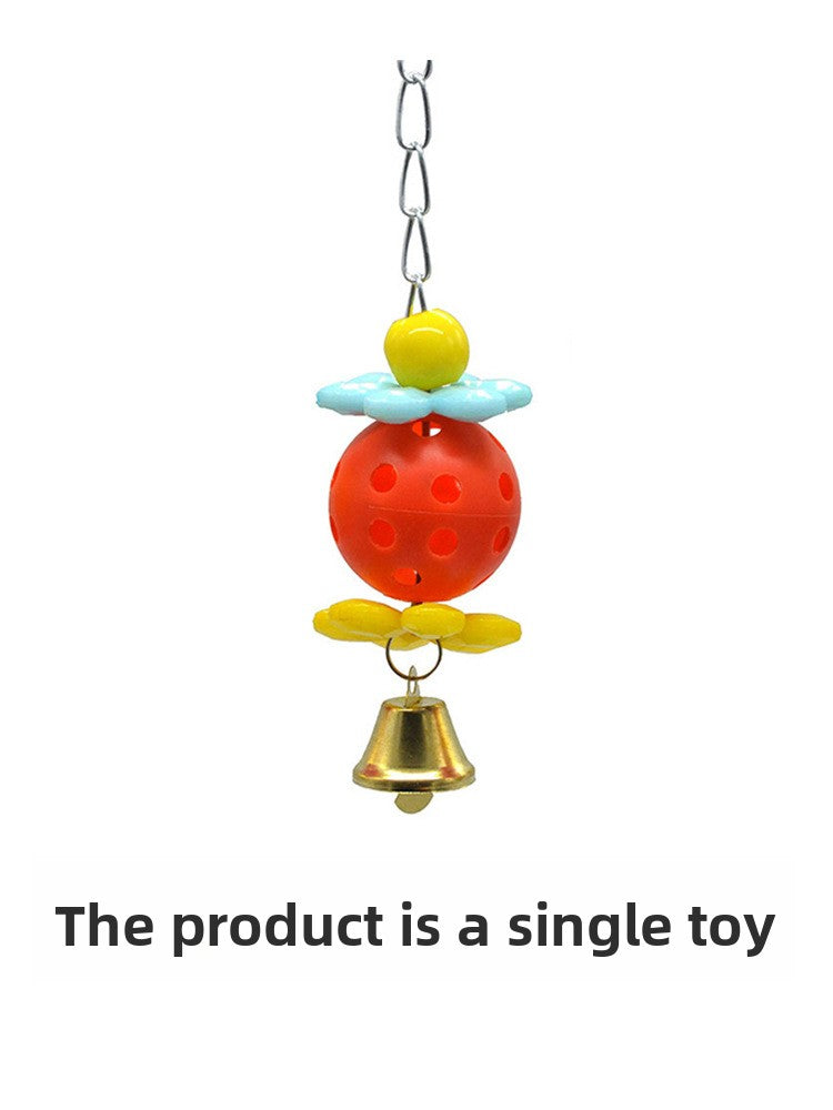 Colorful Parrot Bell Toy with Hanging Chain