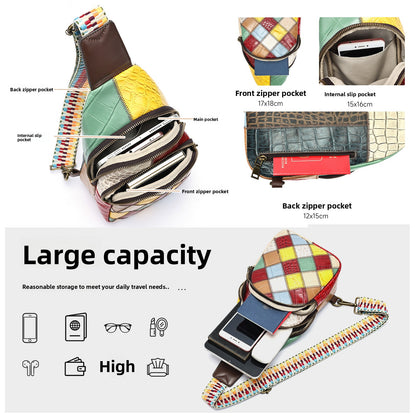 Colorful Patchwork Leather Crossbody Bag