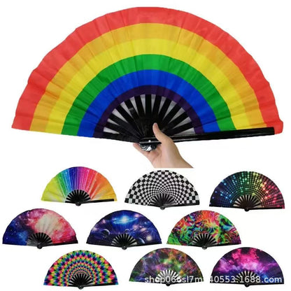 Colorful Pattern Kung Fu Fan