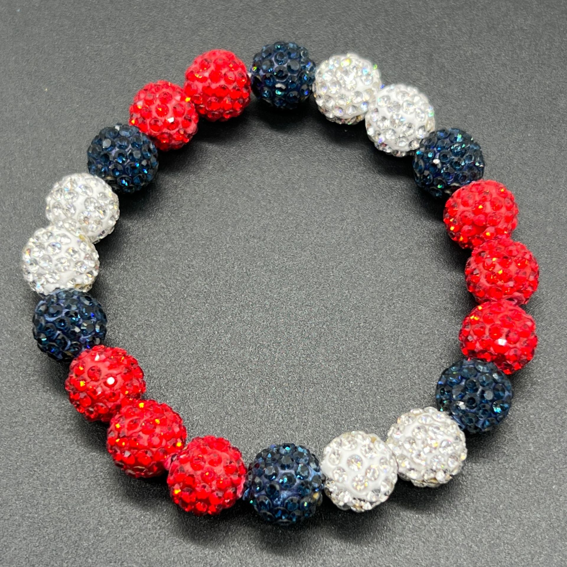Colorful Rhinestone Baseball Bracelet for Men and Women