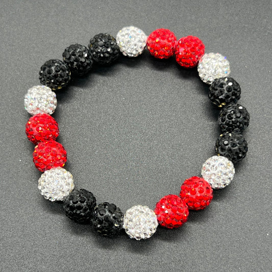 Colorful Rhinestone Baseball Bracelet for Men and Women