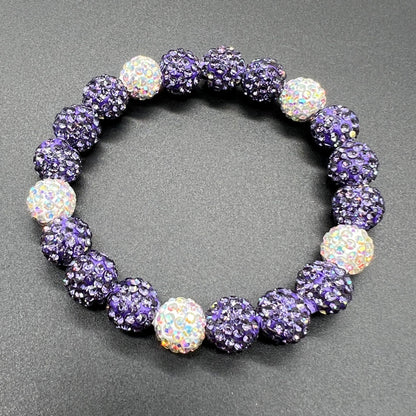 Colorful Rhinestone Baseball Bracelet for Men and Women