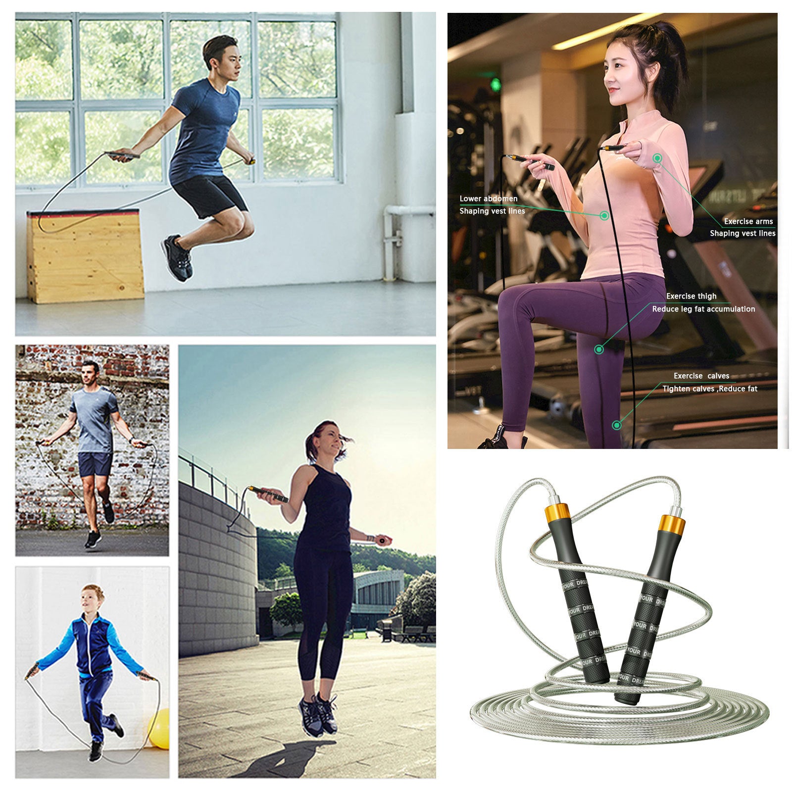 Colorful ring snap skipping rope