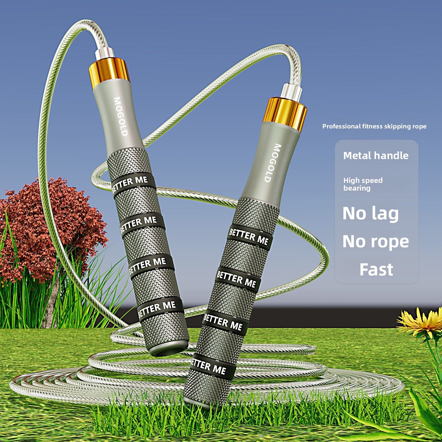 Colorful ring snap skipping rope