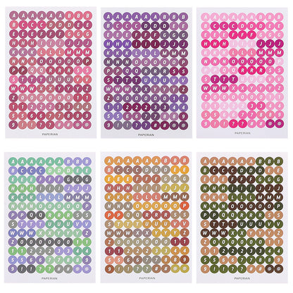 Colorful Round Letter Number Stickers