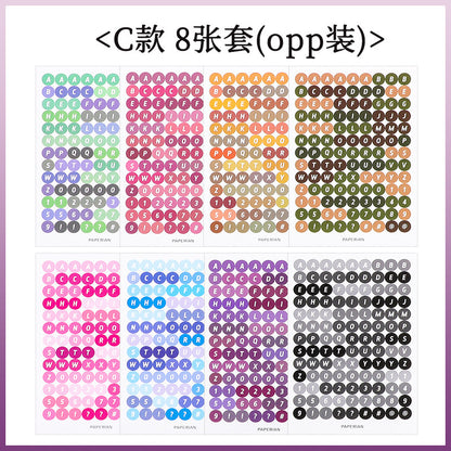 Colorful Round Letter Number Stickers