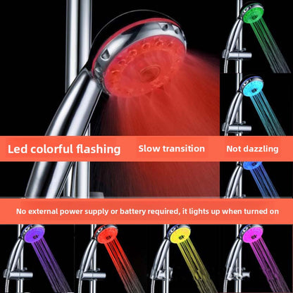 Colorful self-variable temperature control shower head