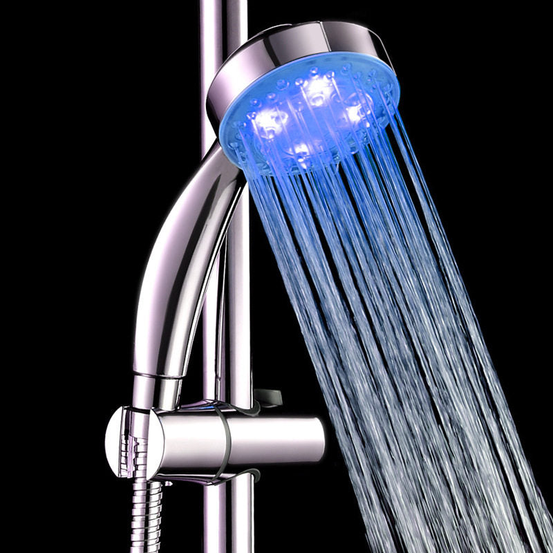 Colorful self-variable temperature control shower head