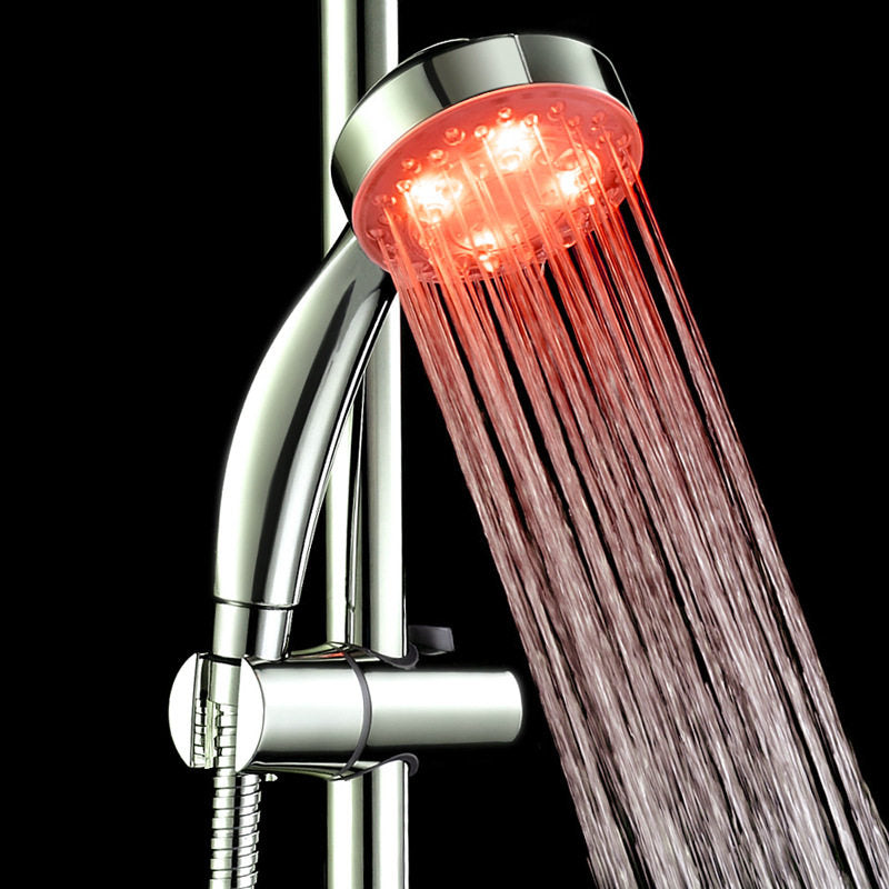Colorful self-variable temperature control shower head