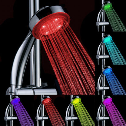 Colorful self-variable temperature control shower head