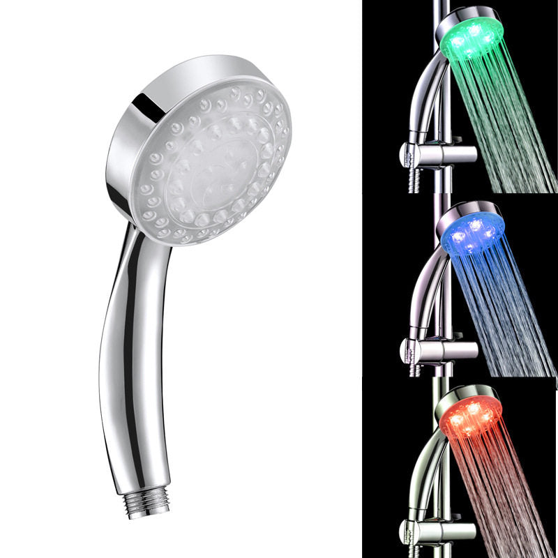 Colorful self-variable temperature control shower head
