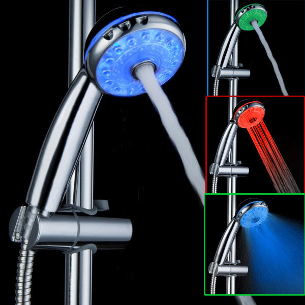Colorful self-variable temperature control shower head
