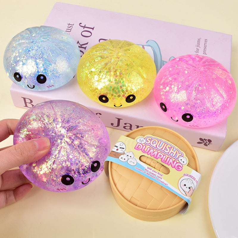 Colorful Smiley Face Steamed Bun Squishy Toy