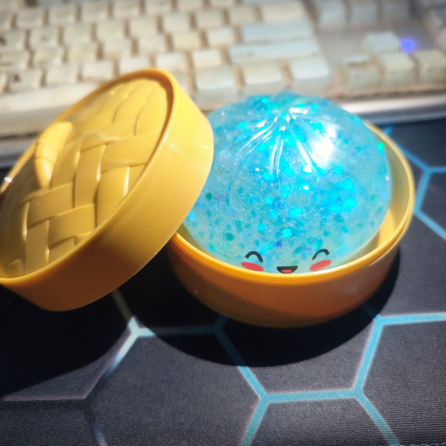 Colorful Smiley Face Steamed Bun Squishy Toy