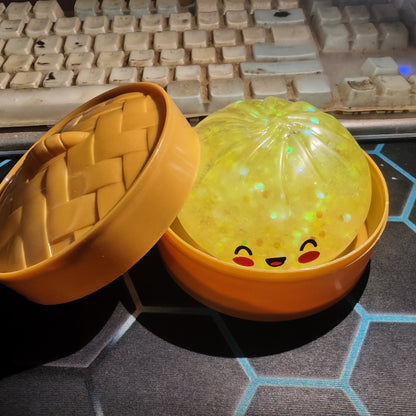 Colorful Smiley Face Steamed Bun Squishy Toy