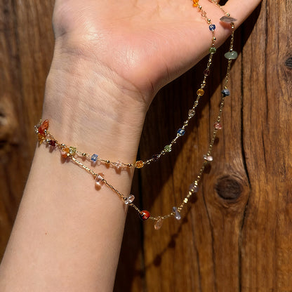 Colorful Square Stone Layered Necklace