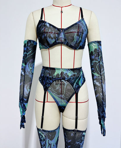 Colorful tie-dye sexual lingerie