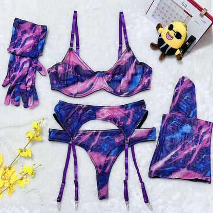 Colorful tie-dye sexual lingerie