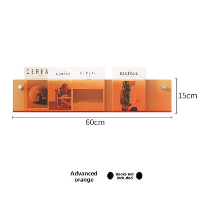 Colorful transparent acrylic bookshelf