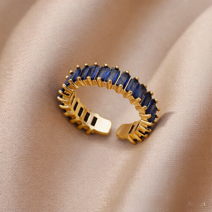 Colorful zircon open ring