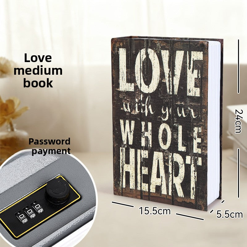 Combination Lock Book Safe Metal Storage Box