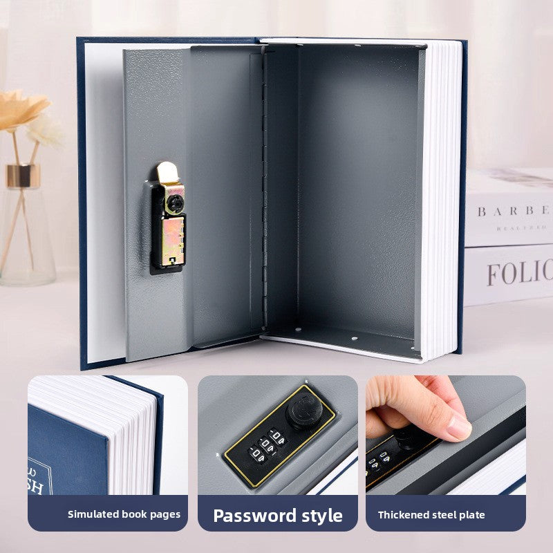 Combination Lock Book Safe Metal Storage Box