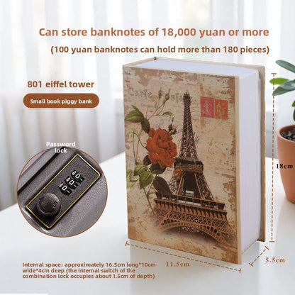 Combination Lock Book Safe Metal Storage Box