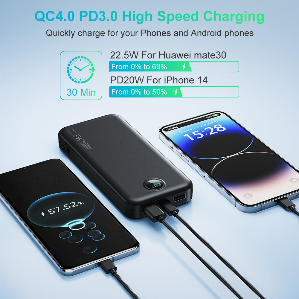 Comes with Ac Plug Power Bank Three-In-One Fast Charging with Cable