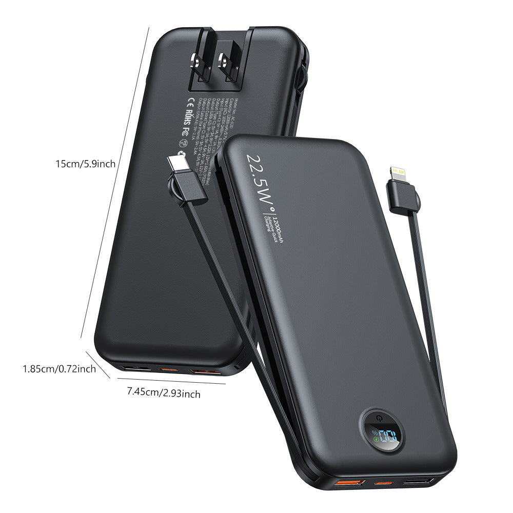 Comes with Ac Plug Power Bank Three-In-One Fast Charging with Cable