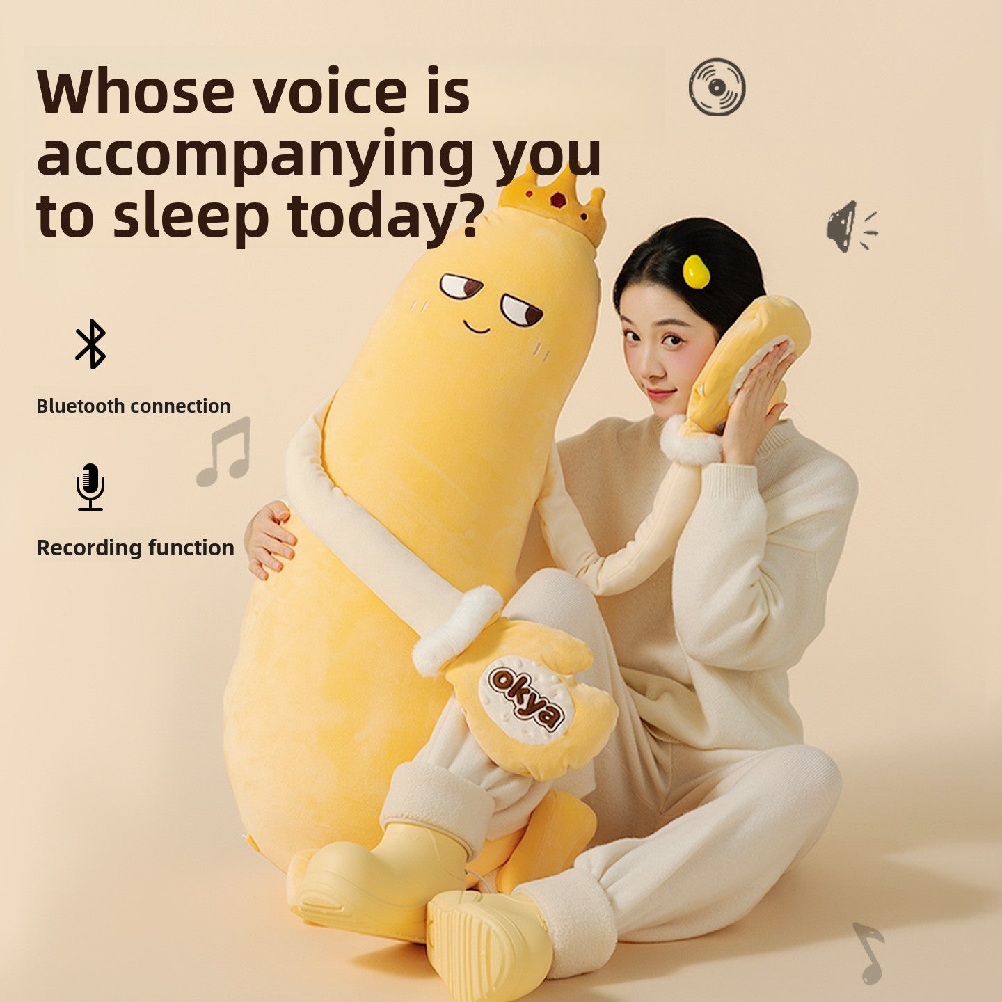 Comfort Plush Sleep Aid Pillow with Patting Function