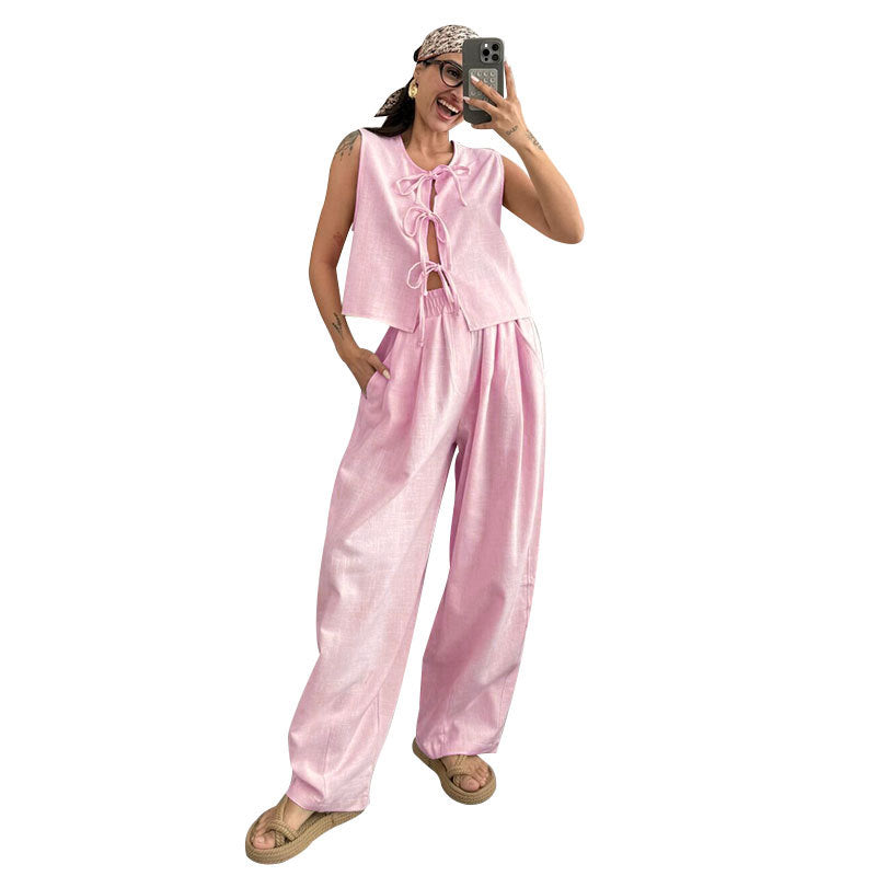 Comfortable and loose-fitting long pants set