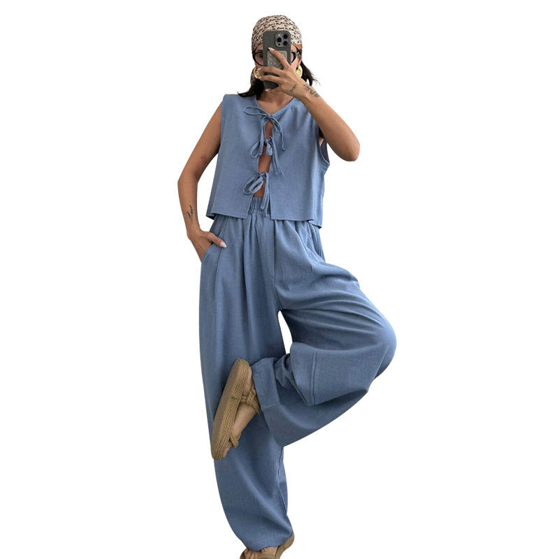 Comfortable and loose-fitting long pants set