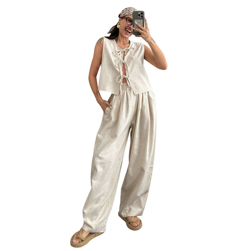 Comfortable and loose-fitting long pants set