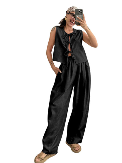 Comfortable and loose-fitting long pants set