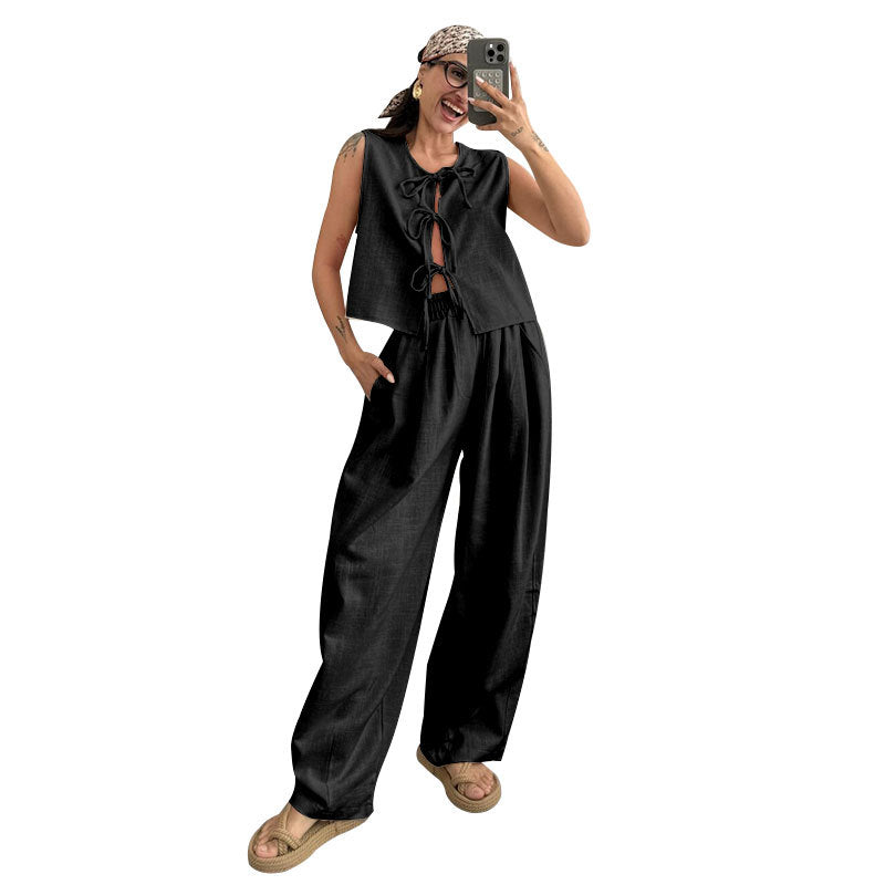 Comfortable and loose-fitting long pants set