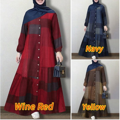 Comfortable Cotton Plaid Dress for Women