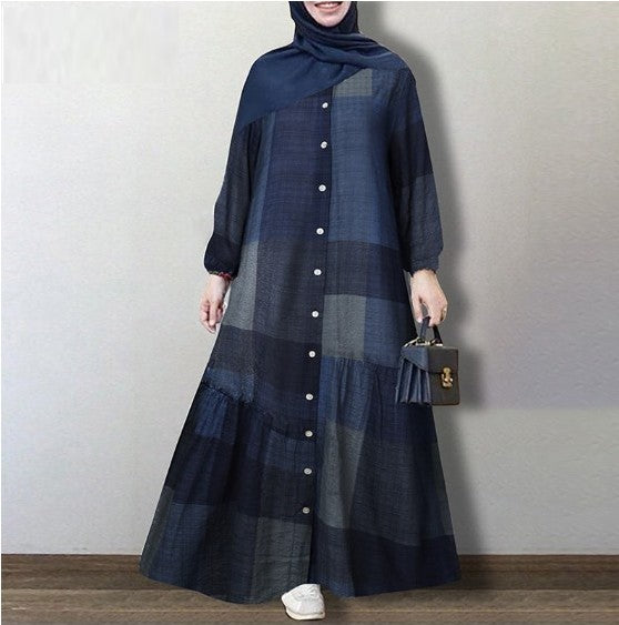 Comfortable Cotton Plaid Dress for Women