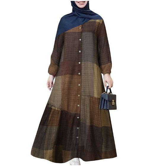 Comfortable Cotton Plaid Dress for Women