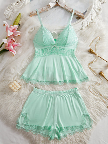 Comfortable Lace Trim Homewear Pajama
