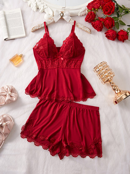 Comfortable Lace Trim Homewear Pajama
