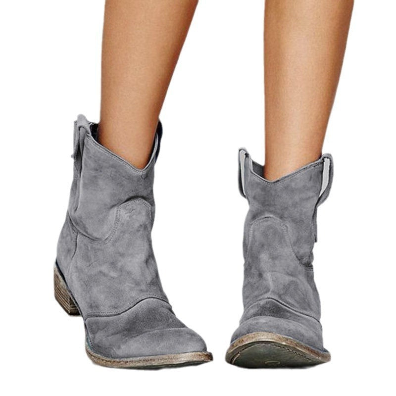 Comfortable Low-Heeled Women's Boots in Various Colors