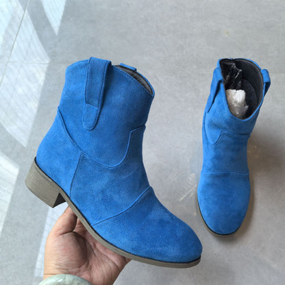 Comfortable Low-Heeled Women's Boots in Various Colors