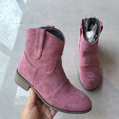 Comfortable Low-Heeled Women's Boots in Various Colors