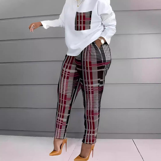 Comfortable printed long-sleeved long pants set