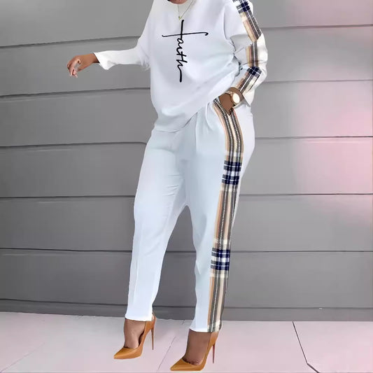 Comfortable printed long-sleeved long pants set