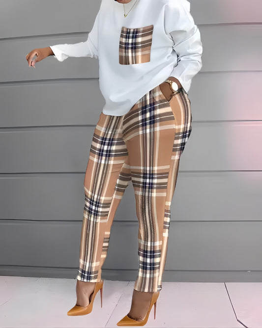 Comfortable printed long-sleeved long pants set