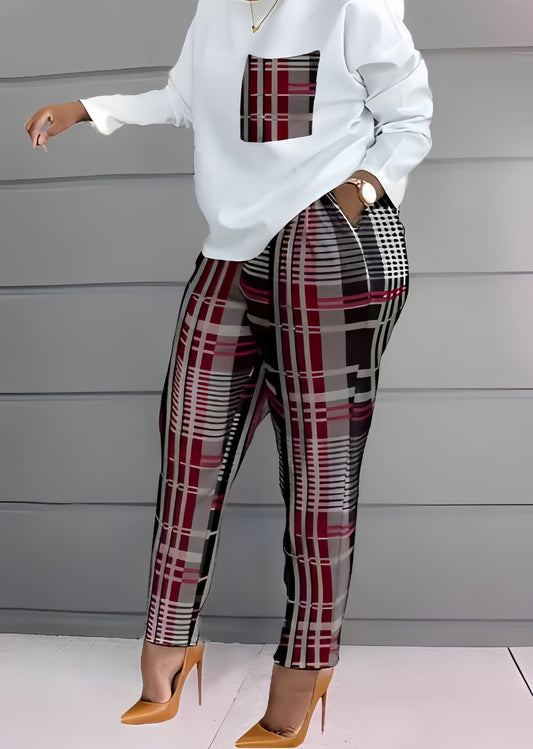 Comfortable printed long-sleeved long pants set